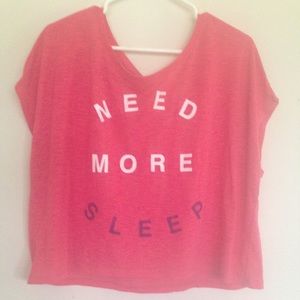 red graphic boxy crop top tee